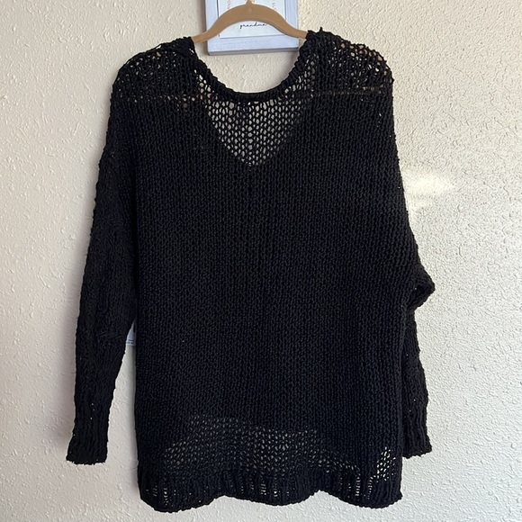Free people Sunday Shore Black Sweater medium size - Picture 9 of 11